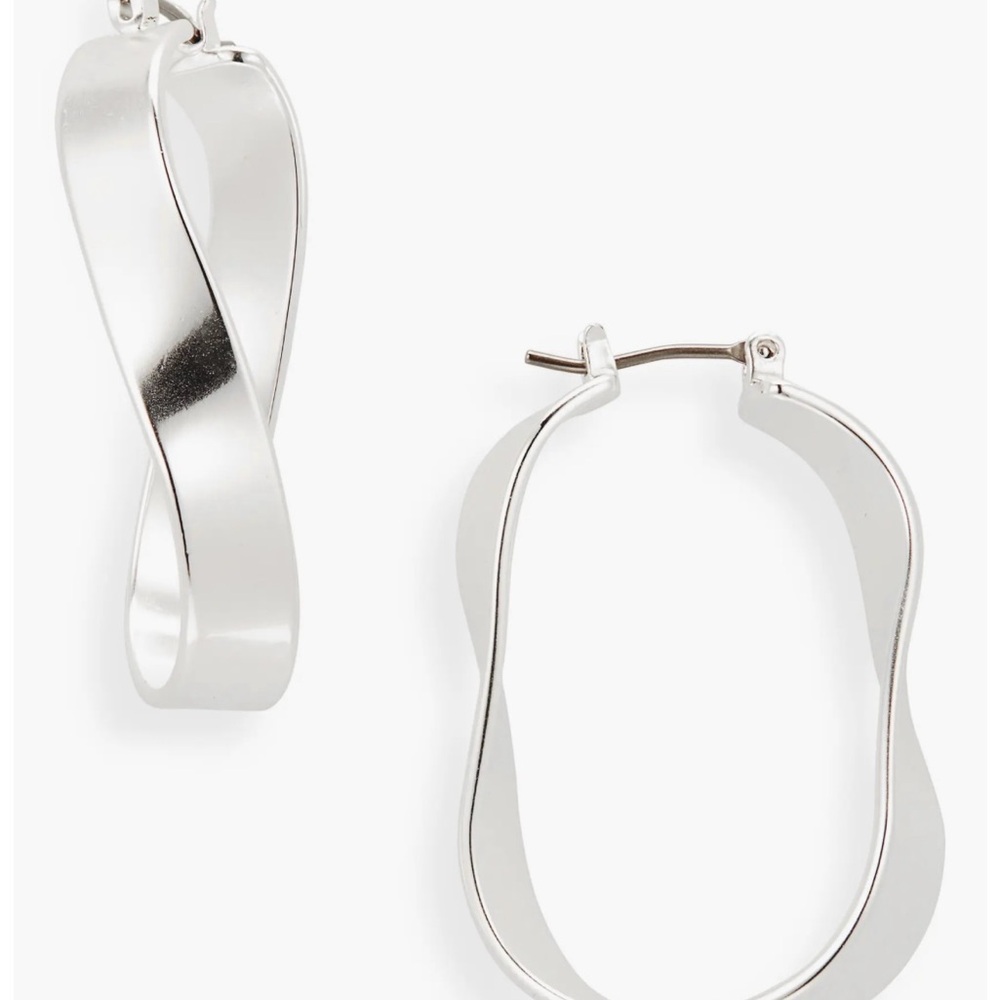 Madewell Twisty Silver Hoop Earrings